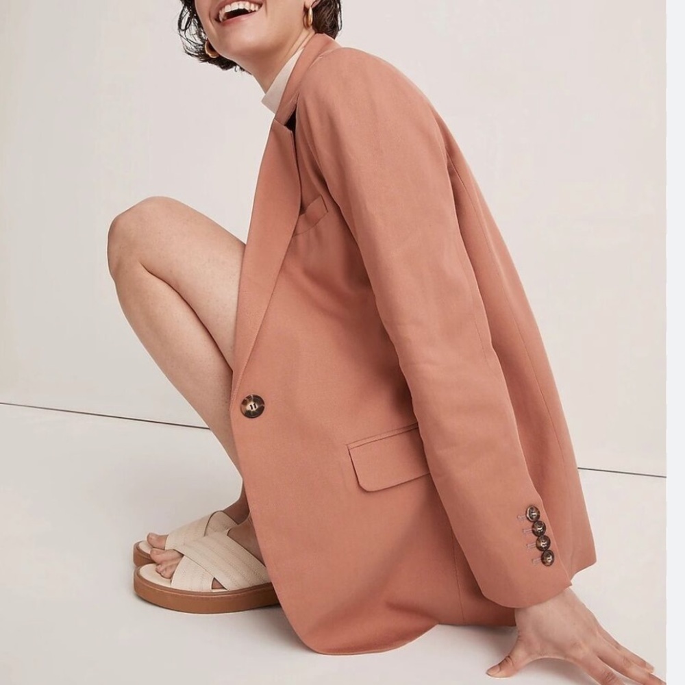 Madewell The Larsen Blazer in Drapeweave Faded Earth Size 2X